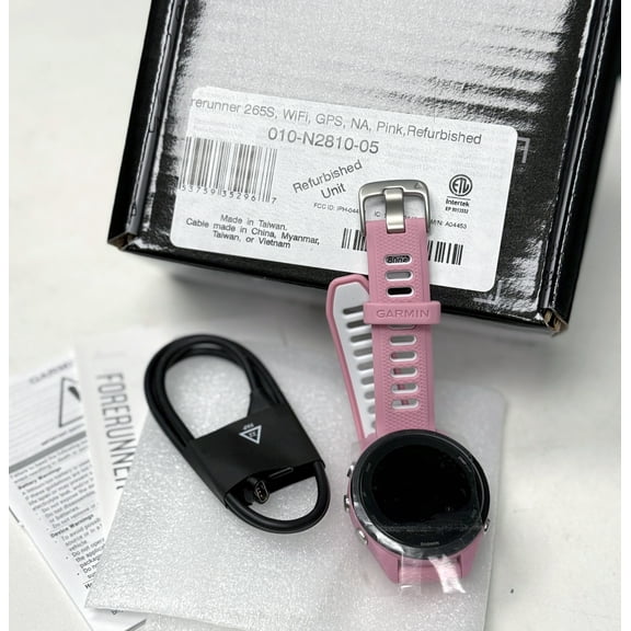 Restored Garmin Forerunner 265S Running Smartwatch, Colorful AMOLED Display, Training Metrics and Recovery Insights, Light Pink and Powder Gray (Certified ) (Refurbished)