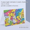 thumbnail image 3 of Yayeee Toggle Light Switch Wall Plate 2-Gang 4.56"x4.48" Decorative Outlet Cover, Vibrant Dinosaur, 3 of 7