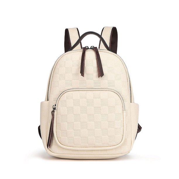 Mochila informal para mujer, de gran capacidad, de piel auténtica, mochila pequeña rombal