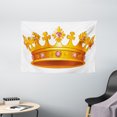 thumbnail image 1 of Queen Tapestry, Golden Color Crown with Embellishments Majestic Antique Tiara Symbol Nobility, Wall Hanging for Bedroom Living Room Dorm Decor, 60W X 40L Inches, Yellow Light Pink, by Ambesonne, 1 of 2