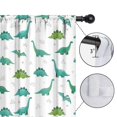 thumbnail image 4 of Blackout Kids Curtains,White Cartoon Dinosaurs Geometric Pattern Childrens Insulated Curtains Set Of 2,Bedroom Essentials,Toddler Room Decor 42"x54", 4 of 5