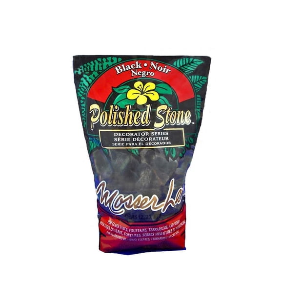 Mosser Lee 1161 Black Polished Stone Decorative Soil Cover, 5Lb.