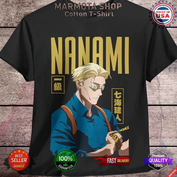 RARE Nanami Kento Jujutsu Kaisen T-Shirt Gojo Satoru Anime Japanese Tee Shirt JJK