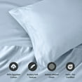 thumbnail image 3 of Superior 1000 Thread Count Egyptian Cotton Pillowcases Soft Breathable Set of 2, Light Blue, Standard, 3 of 5