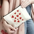 thumbnail image 3 of Pratyus Tote Bag Valentine Gift Pink Love Cosmetic Bag Hearts Red Minimalist Travel Essentials Ladies Accessories Trave.. White, 3 of 6