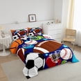 thumbnail image 4 of Erosebridal Sports Comforter Set Football Basketball Tennis Baseball Bedding Teens Sports Comforter (Twin), 4 of 7