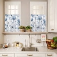 thumbnail image 3 of 3 Piece Kitchen Curtains and Valances Set Blue Spring Floral Cafe Curtains 36 Inch Length Farmhouse Summer Botanical Valance & Tier Curtain for Living Room Bedroom Small Window 54"x18"+27"x36"*2, 3 of 6