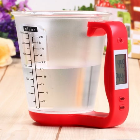 

Livesture Electronic Weighing 1KG Kitchen Measuring Cup Scale Liquid Food Milk Coffee Scale Red