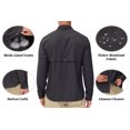 thumbnail image 4 of Weilanxin Men's Sun Protection Fishing Shirts Long Sleeve Travel Work Shirts for Men UPF50+ Button Down Shirts with Zipper Pockets Black L, 4 of 7