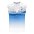 thumbnail image 3 of Nmnitkp Men's Zip Collar Sleeveless Golf Shirt, Gradient Polka Dot Breathable Athletic Tank Top for Golf, Fitness & Summer Casual Wear Blue,3XL, 3 of 4