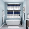 thumbnail image 3 of Navy Blue Grey Striped Kitchen Curtains Sets for Windows 36 Inch Length, Farmhouse Modern Rod Pocket Window Treatments Tier Curtains and Valances Set for Bedroom/Bathroom, 3 of 8