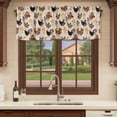 thumbnail image 6 of 2 Pack Farmhouse Rooster Valances for Windows Bedroom Living Room Window Treatments, Vintage Watercolor Flowers Beige Rod Pocket Valance Drapes Short Kitchen Curtains Over Sink 54"x18", 6 of 8