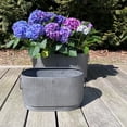thumbnail image 5 of WHW Whole House Worlds French Country Style Oval Planters, Set of 2, Corrugated Bellies, Stepped Base, Rolled Rims, 14.25 and 18.5 Inches, Iron, 5 of 9