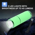 thumbnail image 6 of Yucurem 9LED Mini Flashlight Camping Light Waterproof Aluminum Alloy Torches Portable Lighting Tools (Green), 6 of 10