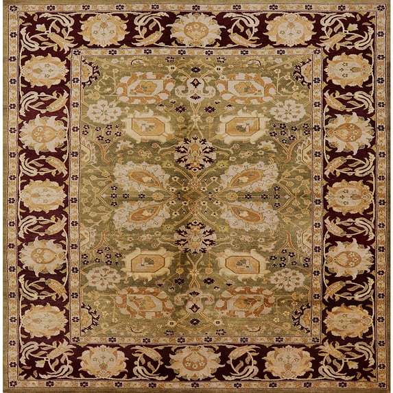 Ahgly Company Machine Washable Indoor Square Industrial Modern Brown Sand Brown Area Rugs, 8' Square