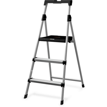 Louisville Dadbxl226003s 3 Steel Step Stool With Slots 1 Each Louisville Dadbxl226003s 3 Steel Step Stool With Slots 1 Each Aluminum