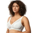 thumbnail image 4 of HSIA Wirefree Full Coverage Non Padded Plus Size Deep V Lace Comfortable Bra White L, 4 of 8