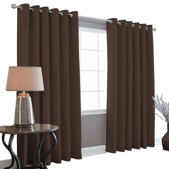 Cortinas Blackout 275cm Ancho X 215cm De Largo En 2 Paneles, 100% Microfibra Poliéster CAFÉ