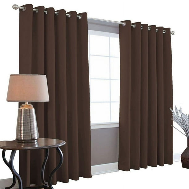 Cortinas Blackout 275cm Ancho X 215cm De Largo En 2 Paneles, 100% Microfibra Poliéster CAFÉ