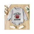 thumbnail image 2 of Bagilaanoe Toddler Baby Girl Boy Oversized Rompers Rugby Letter Print Long Sleeve Bodysuit 6M 12M 18M 24M 3T Kids One Piece Short Jumpsuit, 2 of 9