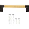 thumbnail image 3 of Stone Harbor Hardware Urban Cabinet Pull, 128 Millimeters, Satin Brass with Matte Black Ends, 3 of 3