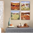thumbnail image 2 of Rural Country Landscape Wall Art Set of 4 Countryside Scene Painting Canvas Prints Vintage Country Wall Decor, 2 of 5