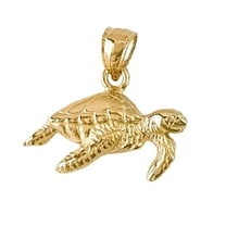 14K Yellow Gold Turtle Pendant