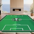 thumbnail image 2 of Design&I 9'x12' Washable Area Rug Sleek Flatweave Pet Friendly Soccer Football Field Pitch Boundary Stripes Ground Cover Door for Master Suite, Under Bed, 2 of 7