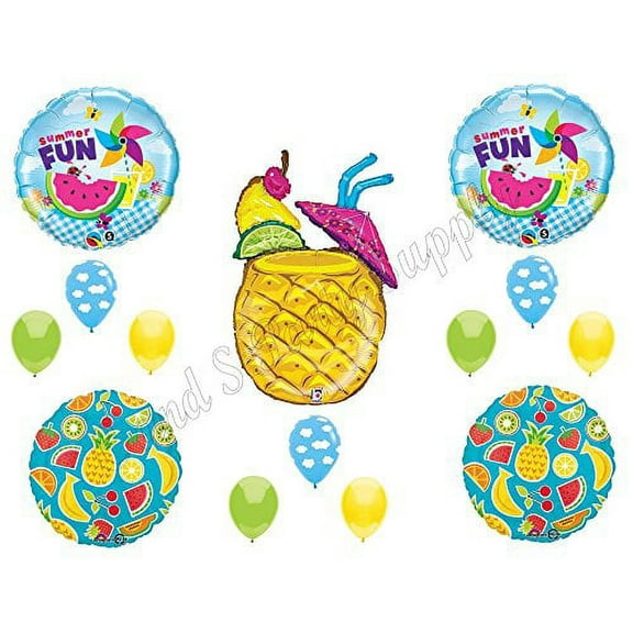 PINEAPPLE SUMMER DRINK Birthday Party Balloons Decoration Supplies Luau BBQ Pool