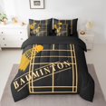 thumbnail image 2 of YST Sports Theme 7-Piece Comforter Set, Queen, Badminton, Orange Black, 2 of 4