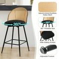 thumbnail image 5 of ANMINY Swivel Rattan Full Back Bar Stools, Black (Set of 2), 5 of 10