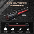 thumbnail image 1 of Royalbelle Black Red Barbell Bar, 2 Inch Weight Bars with 25 mm Knurled Grip, 1 of 6