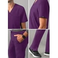 thumbnail image 4 of Adar Addition Go-Basic Scrub Set For Men - Classic V-Neck Scrub Top & Cargo Scrub Pants - A9300 - Eggplant - 2X, 4 of 7