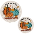 thumbnail image 7 of SKYSONIC Fall Pumpkins Creative Trivet Round Hot Pads, Set of 2 Autumnal Quotes Pot Holder Heat Resistant Trivets Cotton Thread Weave Mats for Kitchen Counter Hot Dishes Pot Teapot Table Decor, 7 of 7