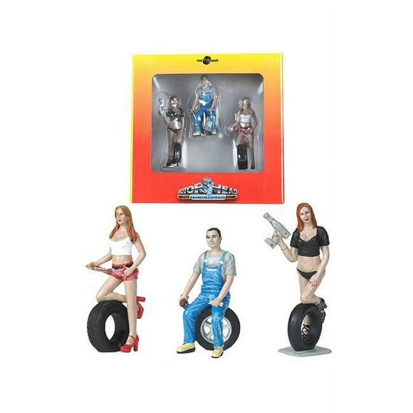 Motorhead Miniatures MH773 Figurine de Brigade de Pneus Derek & Michele, Échelle 1-24, 3 Pcs