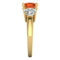 thumbnail image 3 of Clara Pucci 14K Yellow Gold 3ct Red Three-Stone Ring for Women, 3 of 8