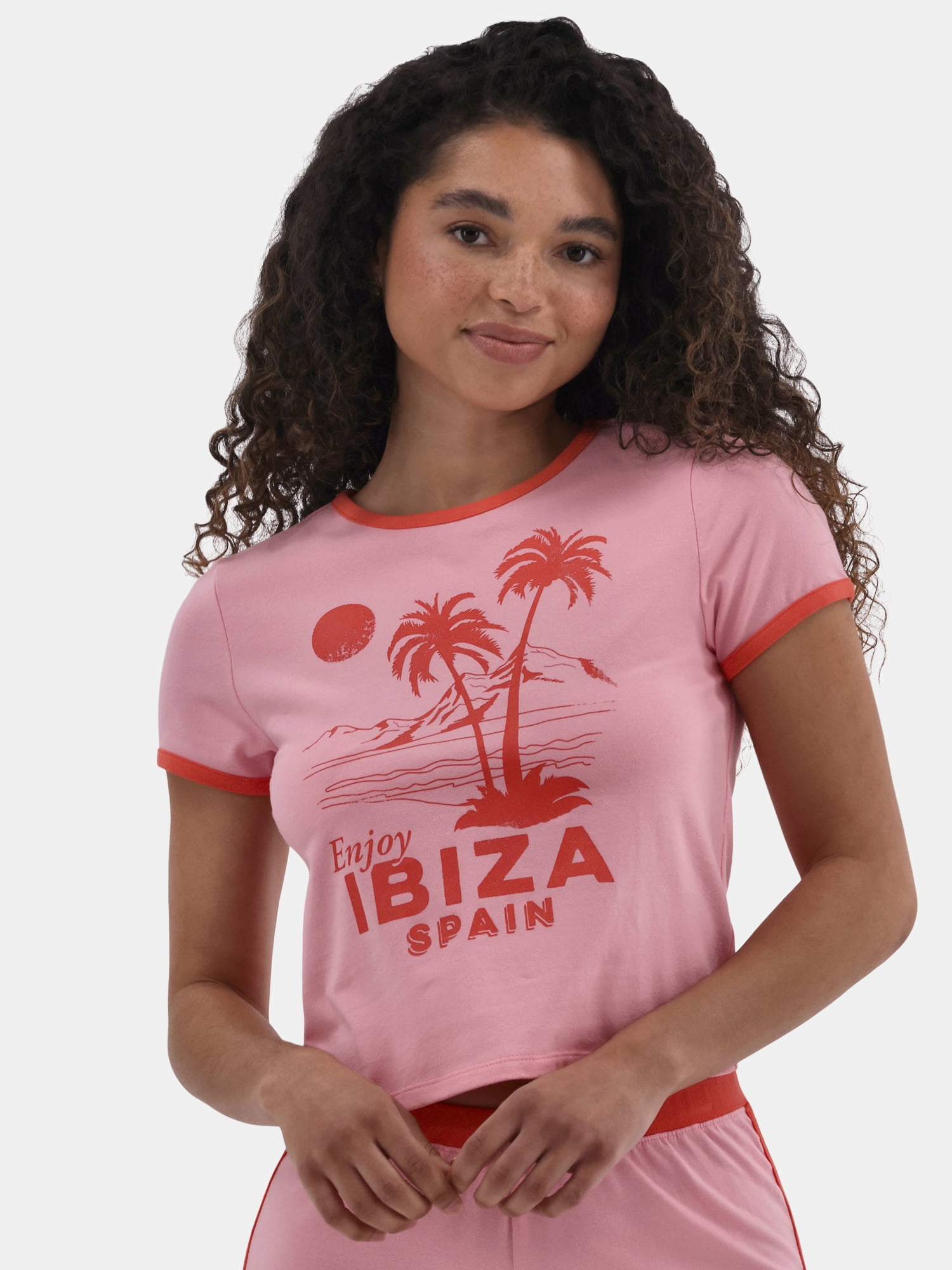No Boundaries Tee and Shorts Sleep Set, 2-Piece, Women's