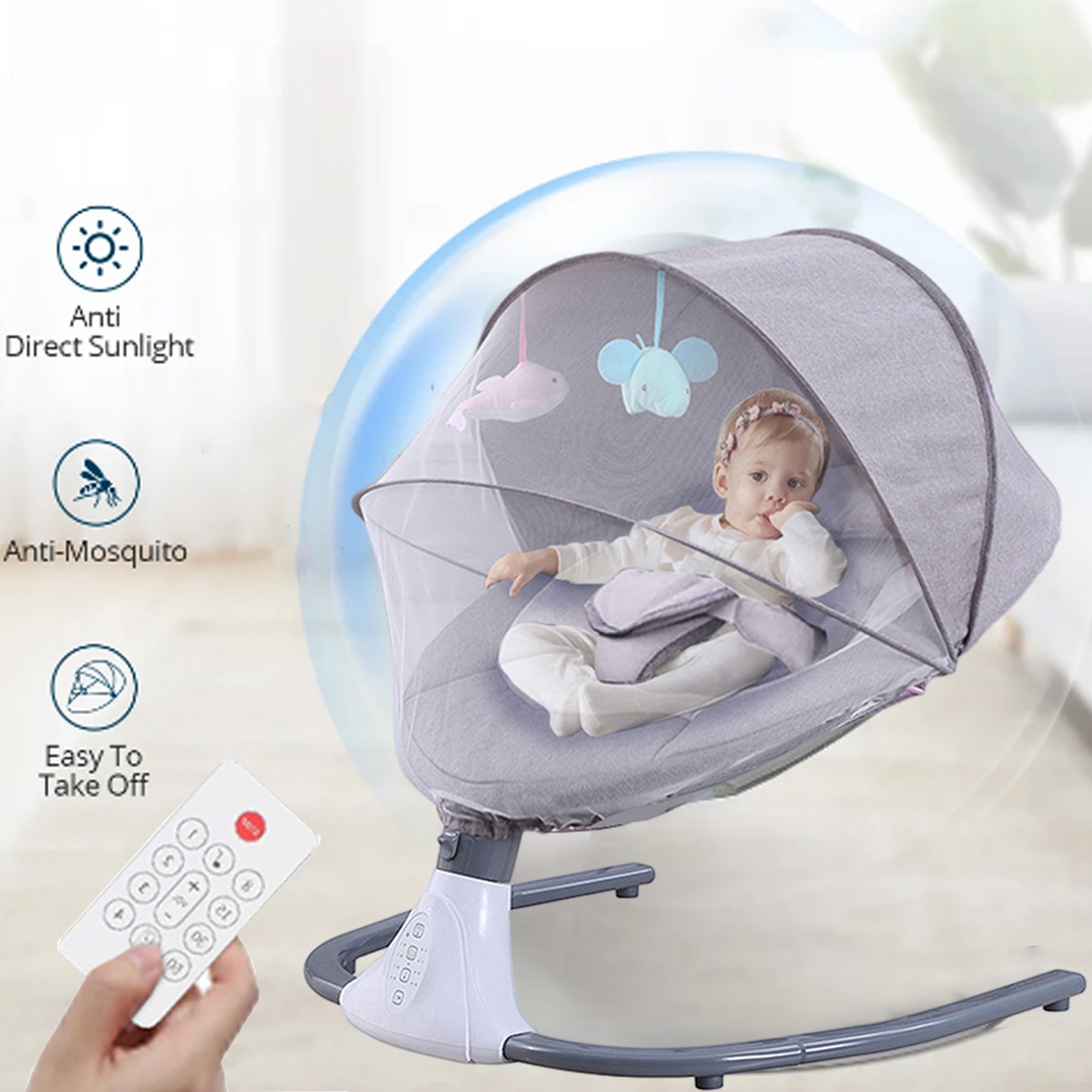 Electric Baby Swing Portable Swing Chair Infant Auto Swing Seat with 4