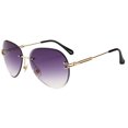 thumbnail image 1 of Gafas de sol recortadas sin marco con degradado retro, redondas, con forma de sapo, fabricadas en metal, 1 of 5