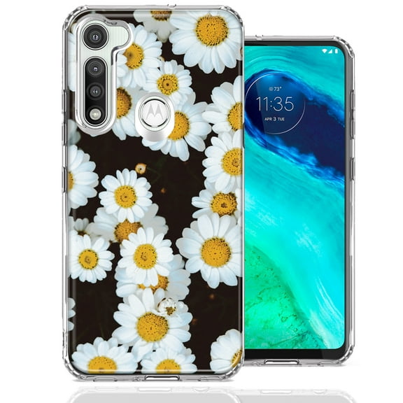 MUNDAZE For Motorola Moto G Fast Cute Daisy Flower Design Double Layer Phone Case Cover