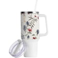 thumbnail image 2 of SKYSONIC 40oz Tumbler with Handle and Straw-Double Wall Vacuum Reusable Stainless Steel Insulated Water Bottle Mothers Day Gifts, Floral Print 17, 2 of 7