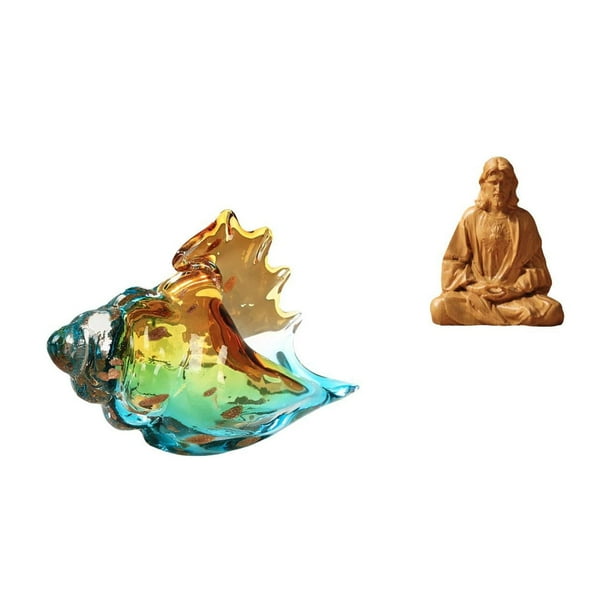 figura de caracola,Figura de caracola de vidrio soplado a mano,adorno marino,Estatua del Corazón de Jesús,Estatua del Sagrado Corazón de Jesús para decoración del hogar,Figura católica de
