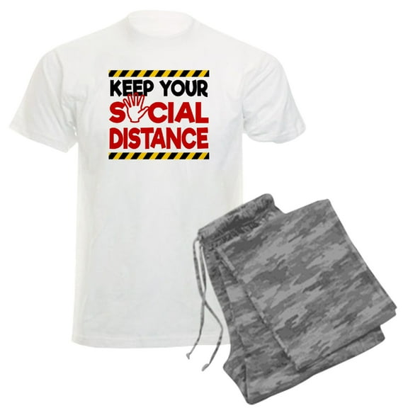 CafePress - Coronavirus Keep Your Socia Men's Light Pajamas - Men's Light Loose Fit Cotton Pajama Set