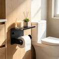 thumbnail image 4 of Stainless Steel Wall Mounted Toilet Paper Holder with Storage Shelf - Rust-Resistant Bathroom Organizer for Residential and Commercial Restrooms Black, 4 of 6