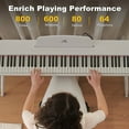 thumbnail image 6 of MUSTAR 88 Key Piano Keyboard for Beginners, Portable Semi Weighted Electric Digital Piano with 3-Pedal Unit, Built-In Speakers, USB/MIDI Connecting (White), 6 of 9