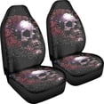 thumbnail image 3 of XYZCANDO Car Seat Covers Soft Vehicle Seat Protector Car Front Seat Covers Breathable Easy to Install Auto Truck, Floral Skull, 3 of 10
