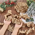 thumbnail image 3 of 2 Rolls 5.4M/17.7 Feet Rustic Burlap Christmas Garland Burlap Ribbon Garland Cloth Fabric Burlywood Wrinkle Buffalo Garlands Decor for Home Outdoor Christmas Tree Party Craft DIY Decoration, 3 of 6