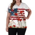 thumbnail image 3 of Sewkxo Scrubs Top for Women American Independence Day Print Short Sleeve V Neck Scrub Tee Shirts Loose Fit Summer Caregiver Uniform with Pockets,Red 2XL, 3 of 5