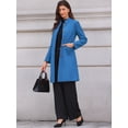 thumbnail image 4 of DARING DIVA Women's Stand Collar Mid-Length Overcoat with Pockets XS Blue, 4 of 6