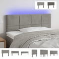 thumbnail image 3 of vidaXL LED Headboard Dark Gray 56.7"x2"x30.7"/34.6" Velvet, 3 of 56